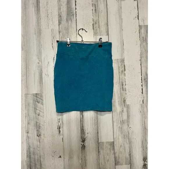 American Eagle Blue Stretch Mini Skirt Women’s Size S | Solid Teal Casual Skirt - Picture 1 of 3